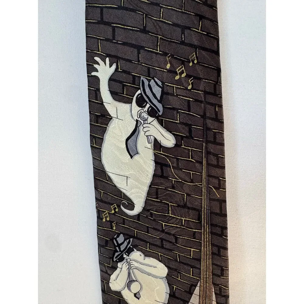 Vintage 1996 Hallmark Halloween Tie Ghost Blues Band Novelty Necktie 90s Retro